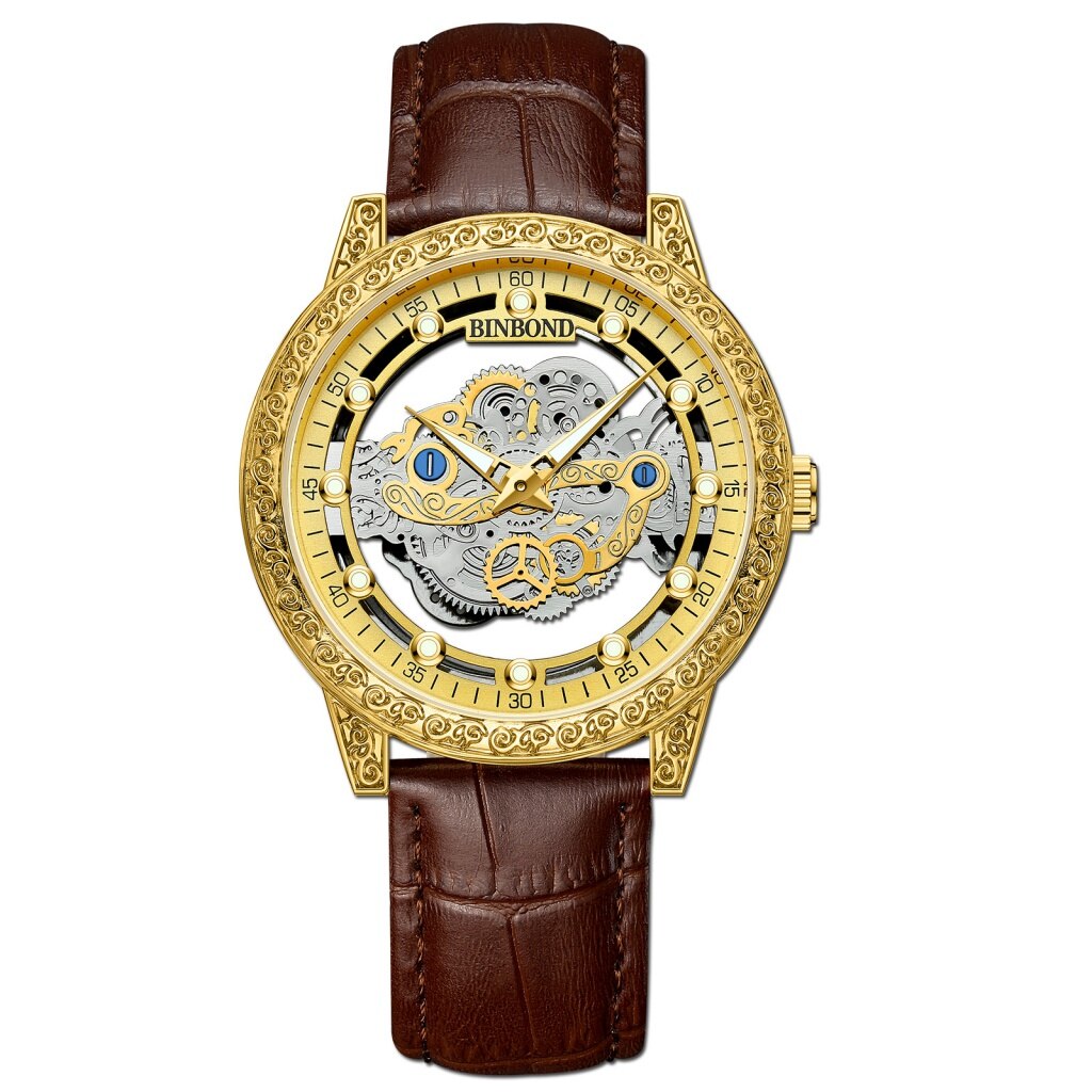 Montre pour hommes double creux étanche luxe mode originale.
