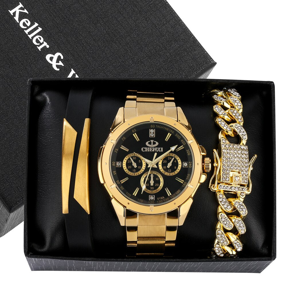 Ensemble de montres de luxe pour hommes.