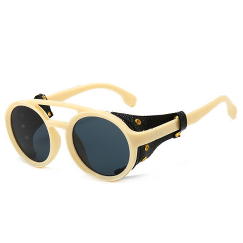Lunettes de soleil pour hommes style maille latérale ronde.