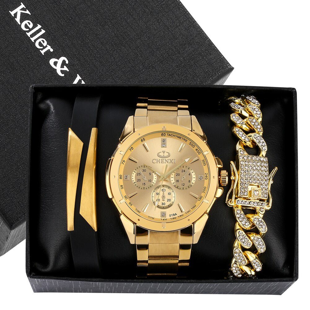 Ensemble de montres de luxe pour hommes.