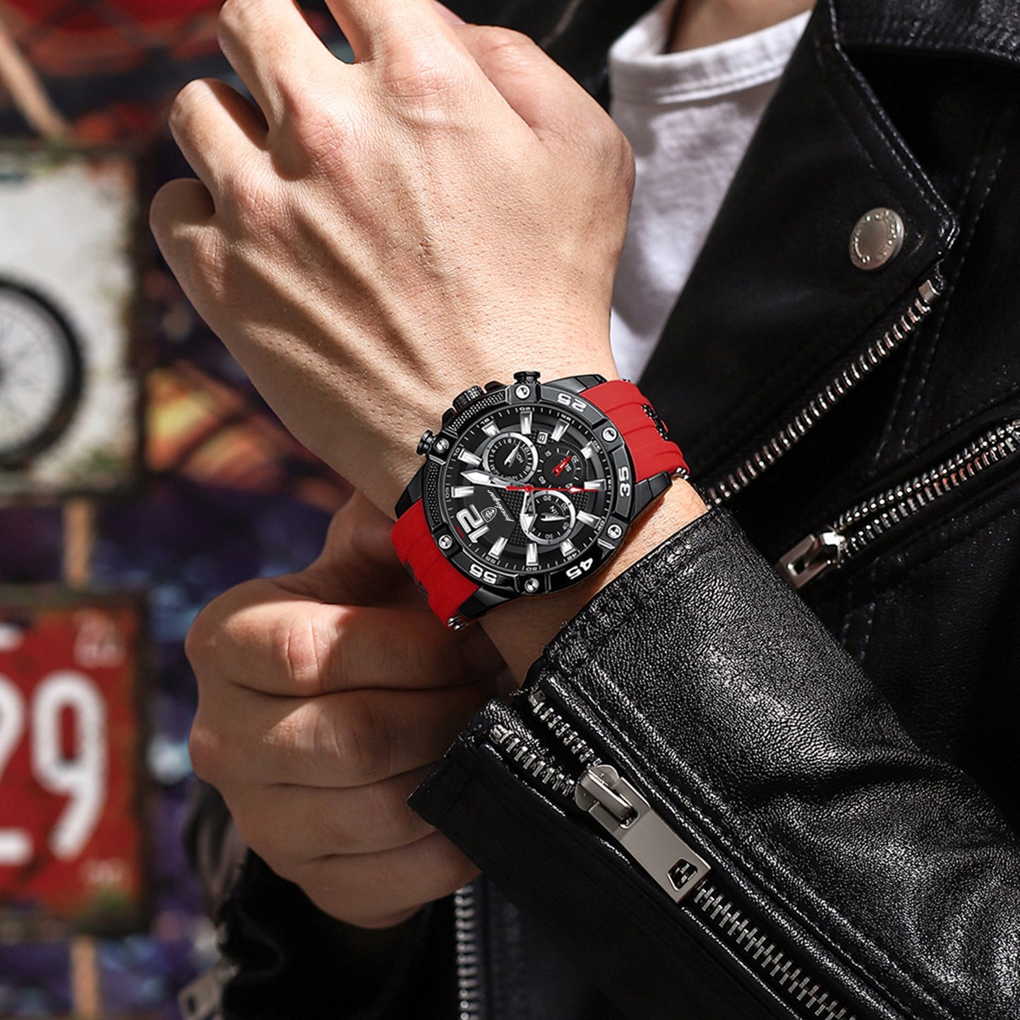 Montre à quartz militaire étanche pour hommes chronographe.