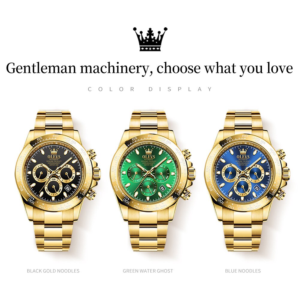 montre pour hommes étanche mécanique automatique montres chronographe.