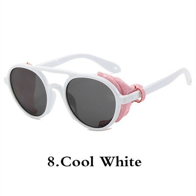 Lunettes de soleil pour hommes style maille latérale ronde.