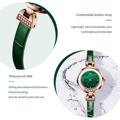 Montre étanche pour Femme bracelet en cuir Authentique.