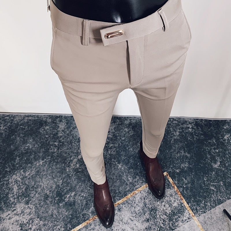 Pantalon Slim Fit pour hommes, pantalon décontracté, longueur de rinçage, haute qualité, printemps, 2022
