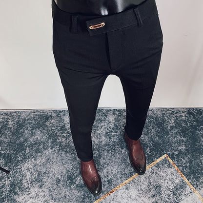 Pantalon Slim Fit pour hommes, pantalon décontracté, longueur de rinçage, haute qualité, printemps, 2022