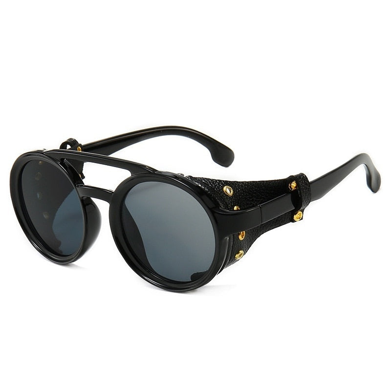 Lunettes de soleil pour hommes style maille latérale ronde.
