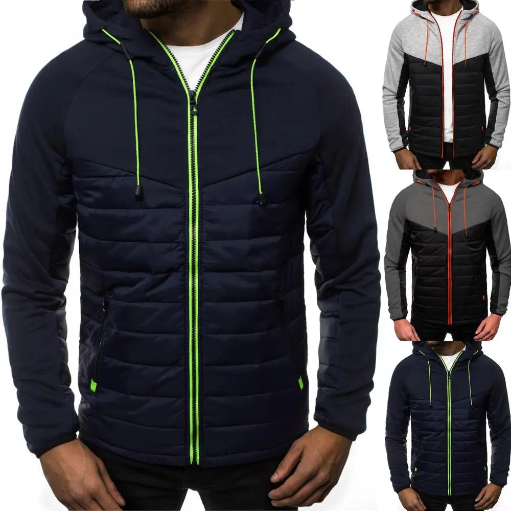 veste à capuche avec fermeture éclaire pour homme.