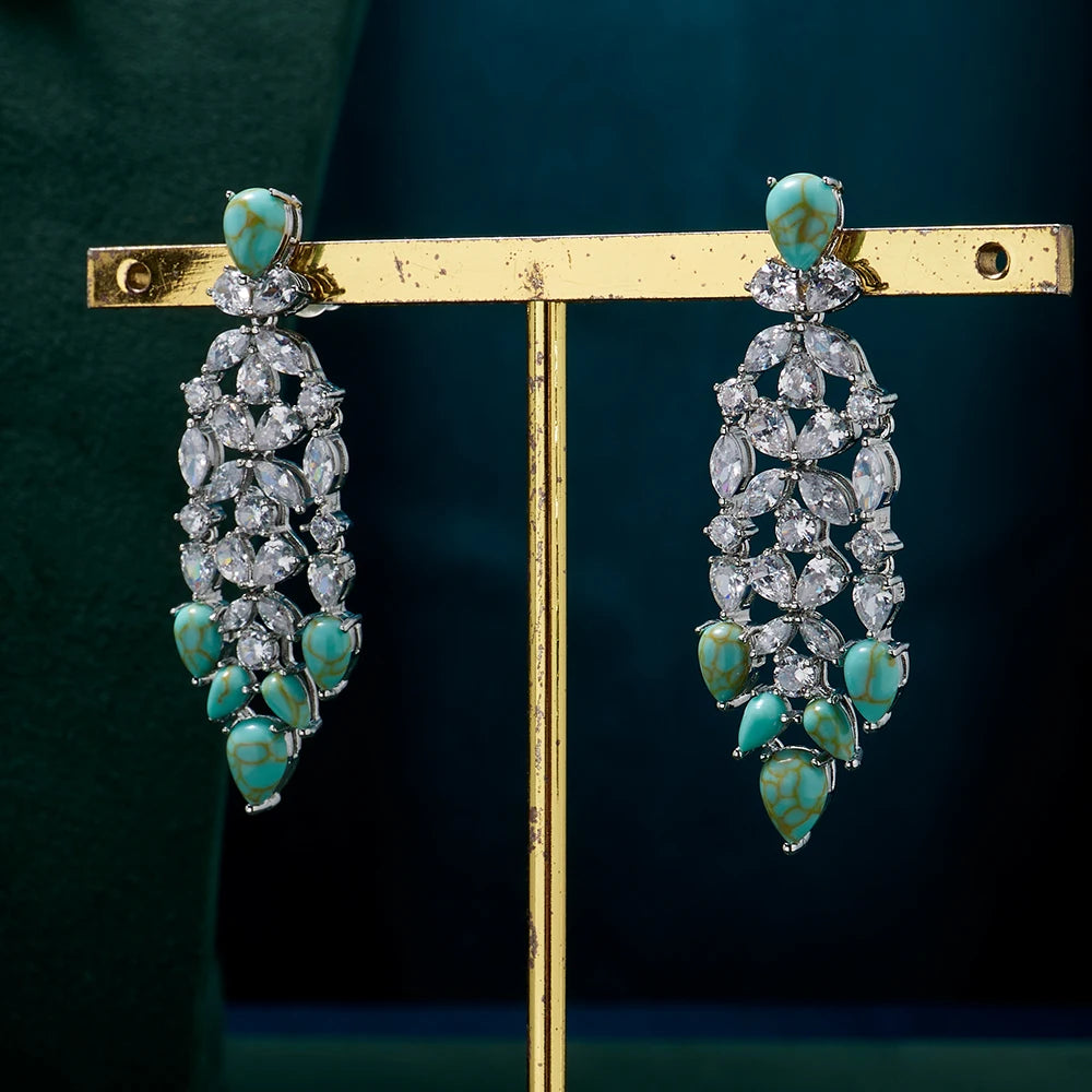 Ensemble de bijoux luxure en Zircon turquoise.