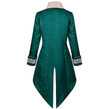 Veste de Nobleman Victorien Verte pour Hommes Cosplay Médiéval.