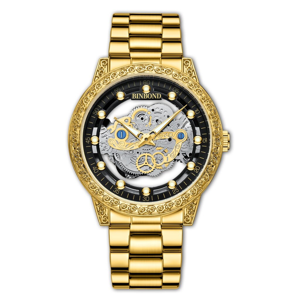 Montre pour hommes double creux étanche luxe mode originale.