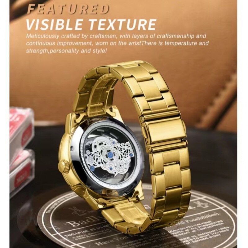 Montre pour hommes double creux étanche luxe mode originale.