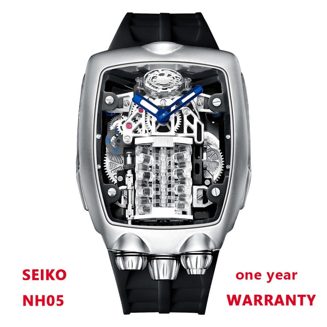 Montre de sport automatique militaire pour hommes marque de luxe étanche mécanique.