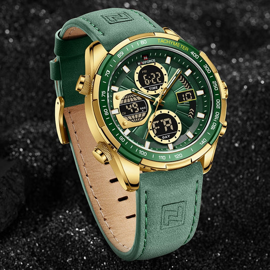 montre-bracelet en cuir pour homme, accessoire de Sport militaire, étanche, à Quartz, chronographe.