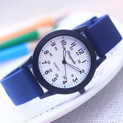 Montre enfants à quartz, bracelet en silicone.