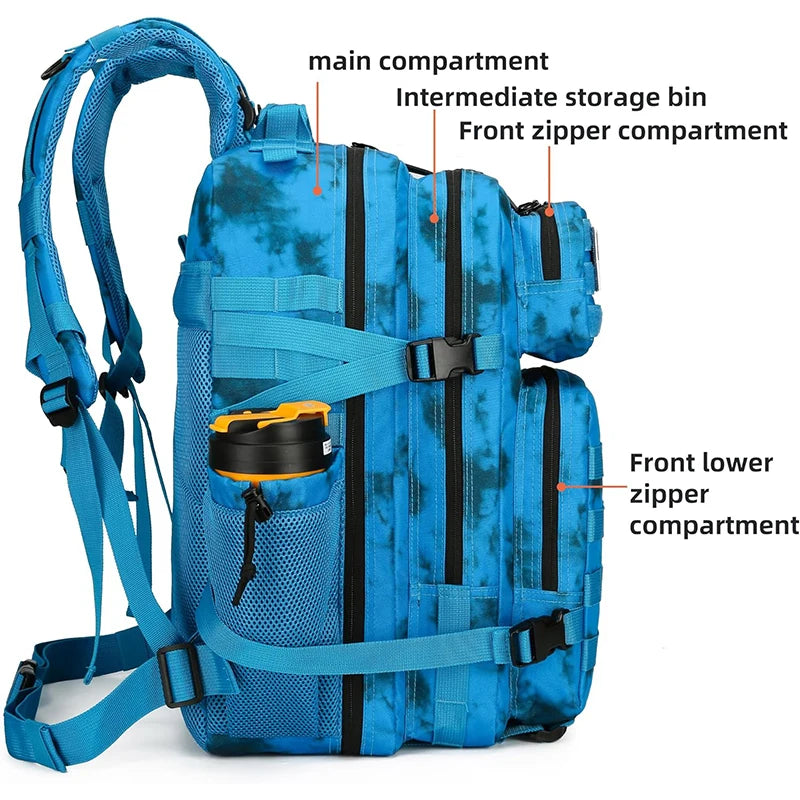 sac à dos d'assault bleu élégant étanche Camping Randonnée.