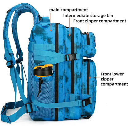 sac à dos d'assault bleu élégant étanche Camping Randonnée.
