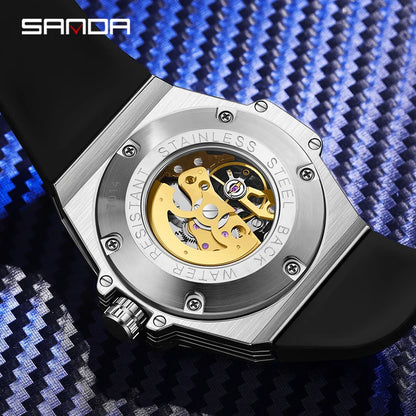 Montre mécanique auto luxe étanche pour homme.