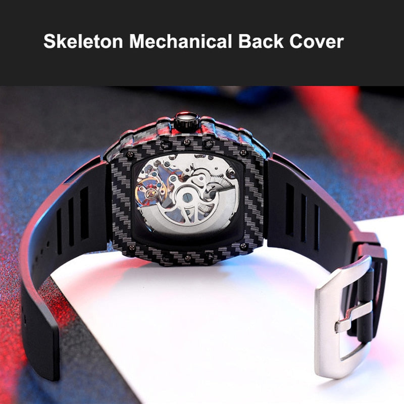 Montre squelette automatique mécanique pour hommes, Tourbillon squelette.