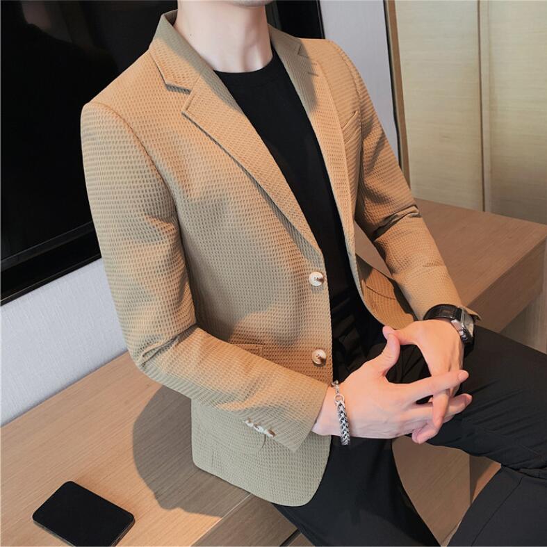 Vestes décontractées à simple boutonnage pour hommes, blazers respirante.