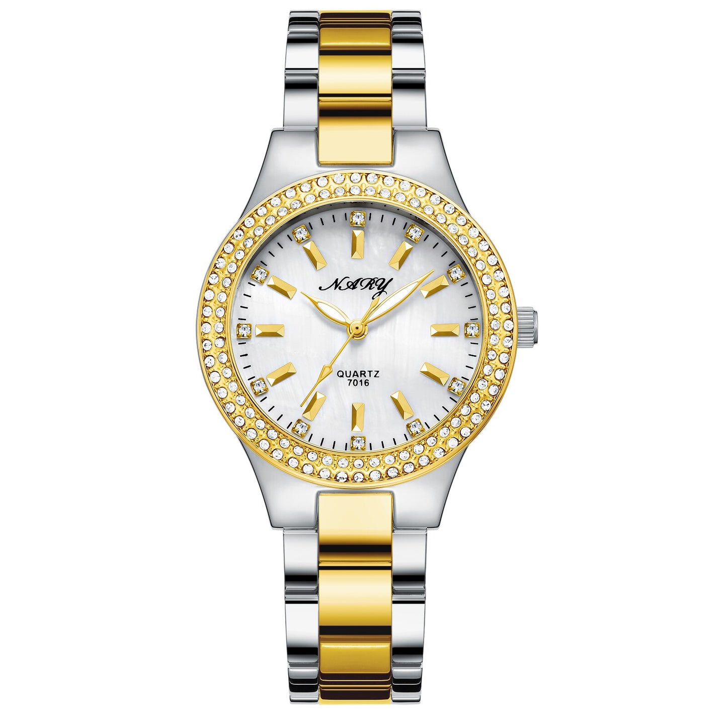 Montre élégante étanche pour femmes dorée décontractée.