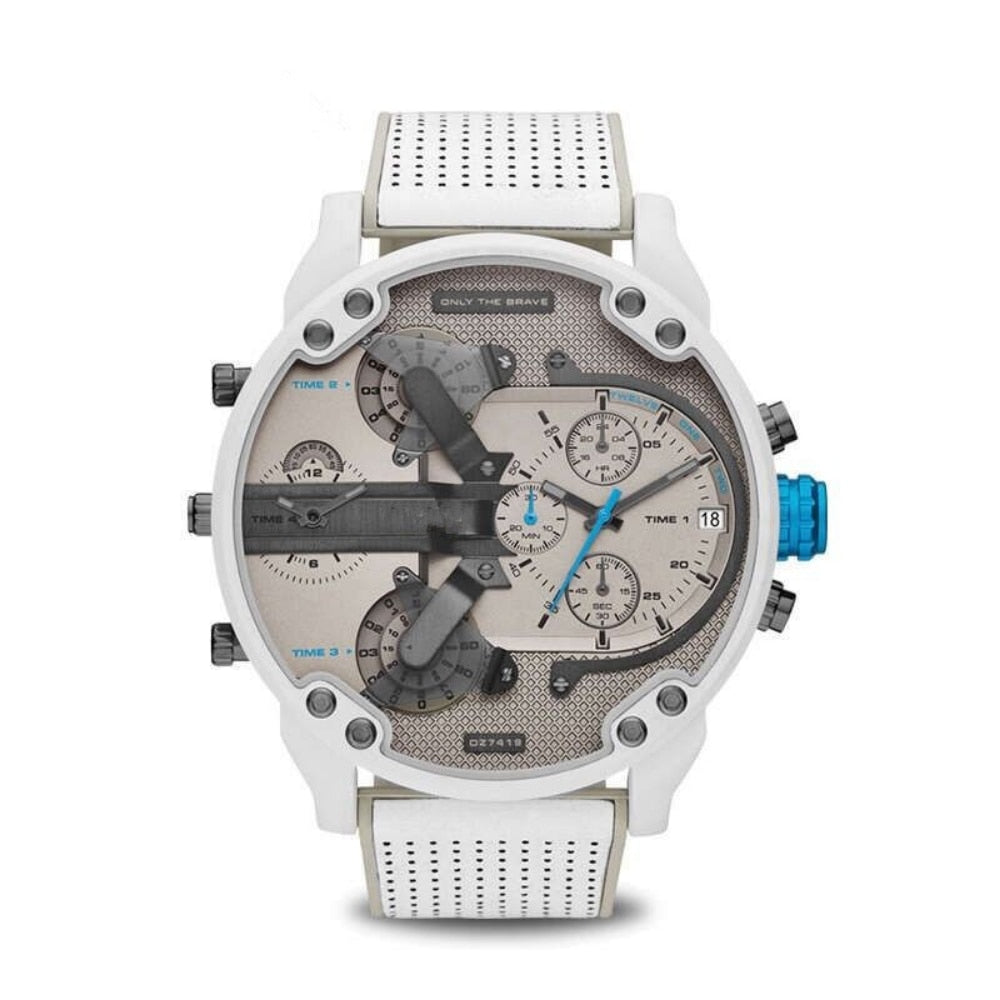 Montre pour hommes avec ceinture en silicone double horloge de sport.