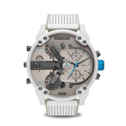 Montre pour hommes avec ceinture en silicone double horloge de sport.