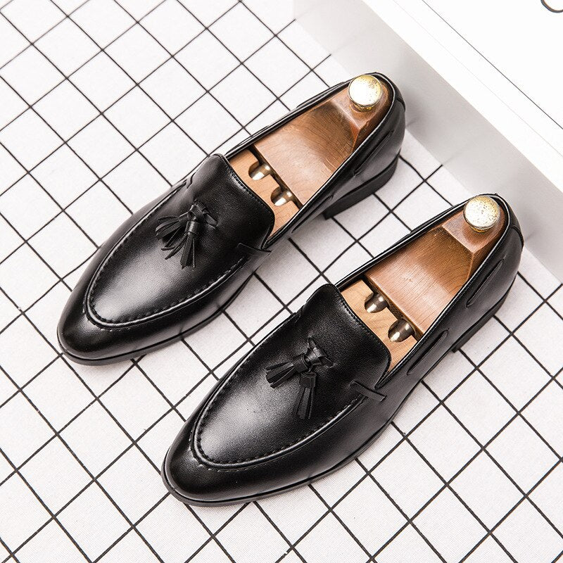 Chaussures Italiennes Classiques de Soirée pour Homme, Mocassins de Luxe Élégants, en Cuir.