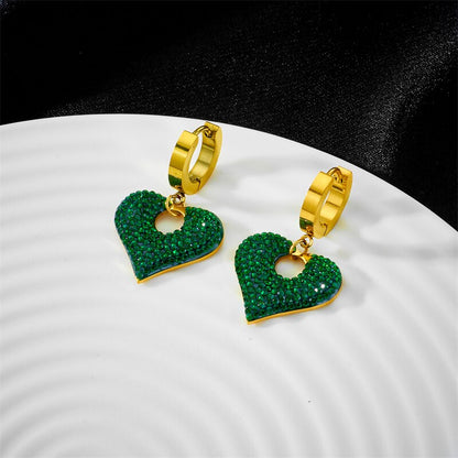 Boucles d'oreilles en forme de coeur d'amour pour femmes.