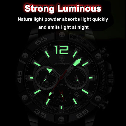 Montre à quartz militaire étanche pour hommes chronographe.