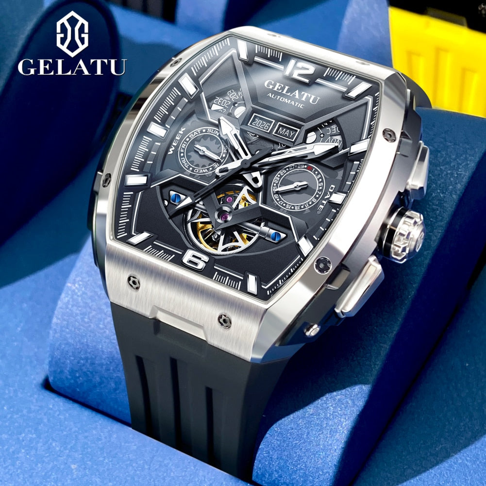 Montre mécanique automatique saphir pour homme.