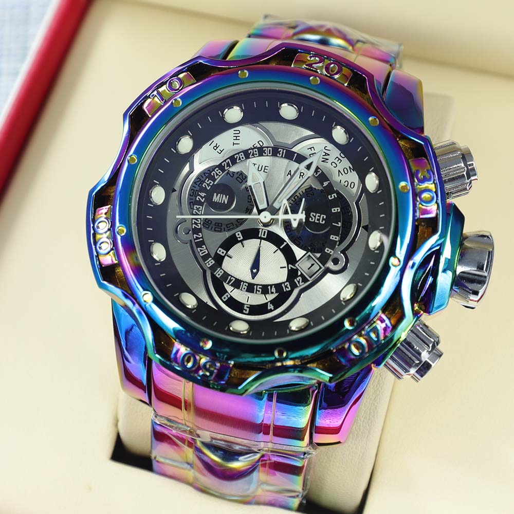 Montre de luxe en or 18 carats pour hommes étanche originale.