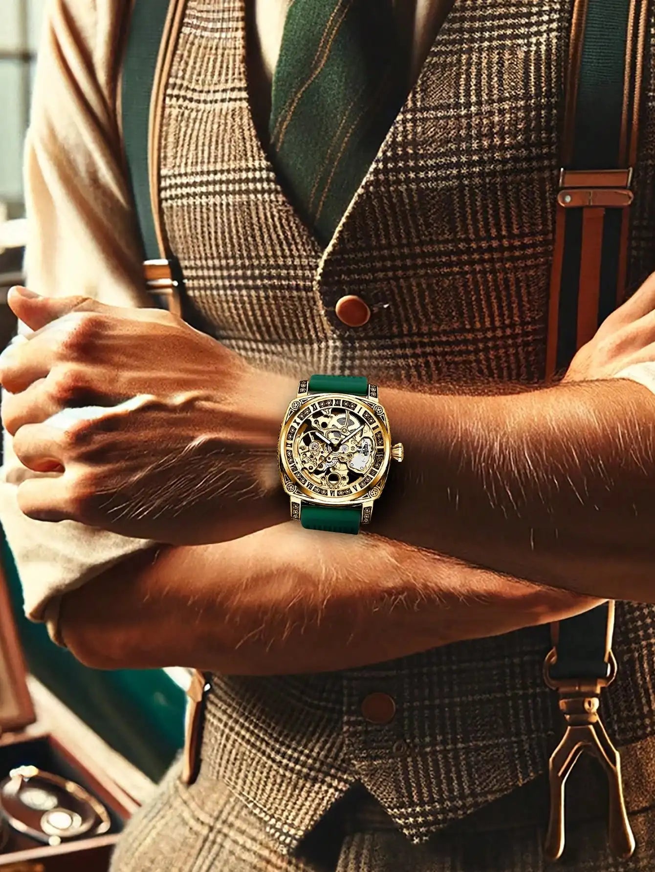 Montre mécanique auto élégance pour homme.