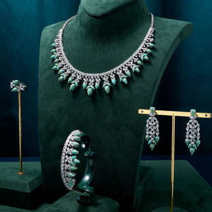 Ensemble de bijoux luxure en Zircon turquoise.
