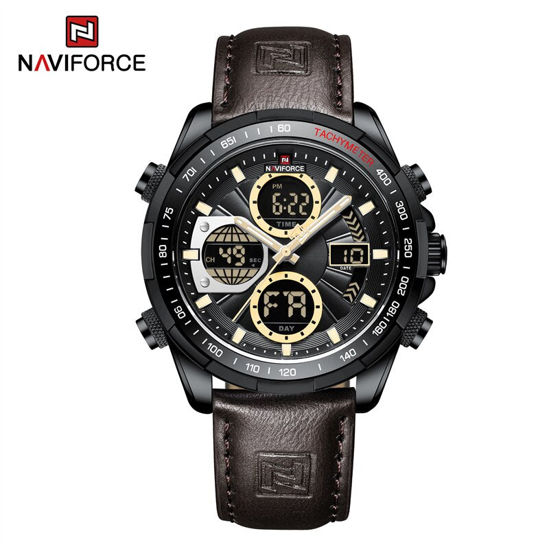 montre-bracelet en cuir pour homme, accessoire de Sport militaire, étanche, à Quartz, chronographe.