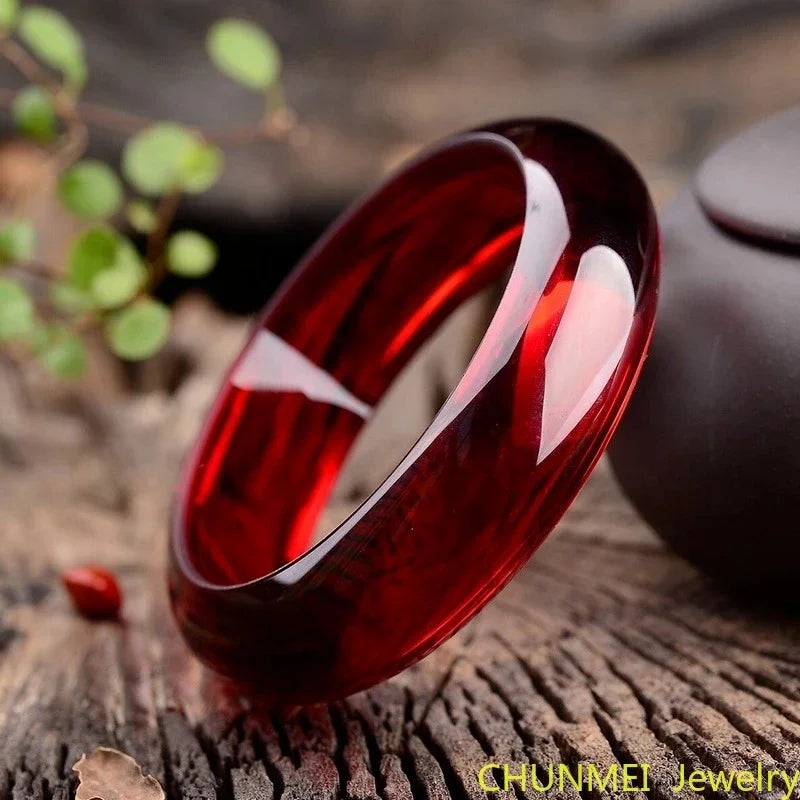 Bracelet anneau élégant en pierre jade naturel luxure.
