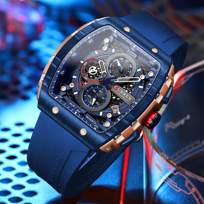 Montre à quartz étanche pour hommes chronographe horloge de date.