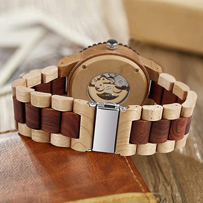 Montre mécanique automatique en bois pour business.