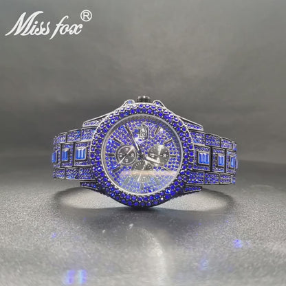 Montre de luxe en diamant vert pour hommes luxe unique.