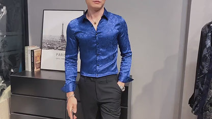 Chemise à manches longues de luxe pour hommes.