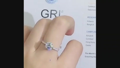 Bague de fiançailles Style Classique en Moissanite et Argent Sterling 925.