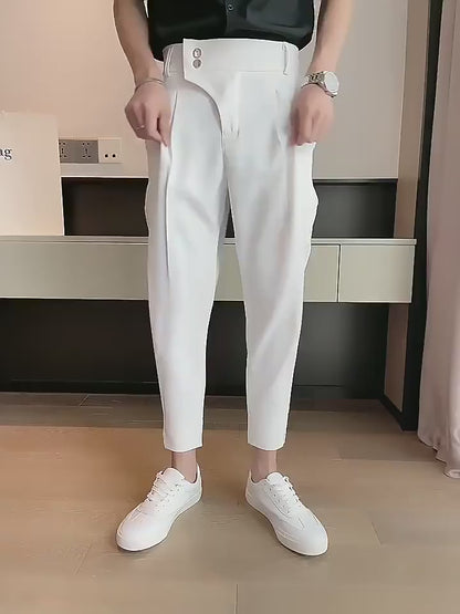 Pantalon court taille haute avec pendentif Harun pour homme, pantalon décontracté, pantalon imbibé, haute qualité, marque de mode, Naples, nouveau, 2023