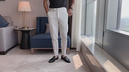 Pantalon de costume brodé pour homme, tenue d'affaires, décontracté.