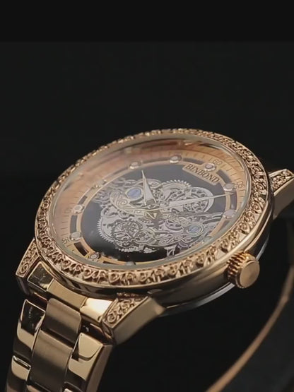 Montre pour hommes double creux étanche luxe mode originale.