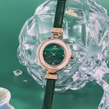 Montre étanche pour Femme bracelet en cuir Authentique.