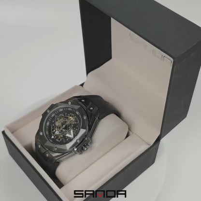 Montre mécanique auto luxe étanche pour homme.
