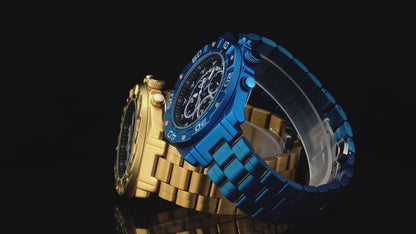 Montre à quartz en acier inoxydable pour hommes mode luxe.
