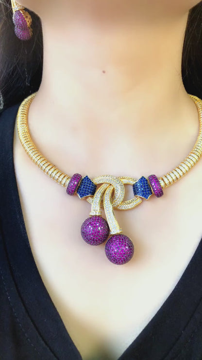Ensemble de bijoux luxure avec pierre zircon.