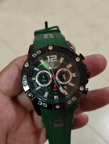 Montre à quartz militaire étanche pour hommes chronographe.