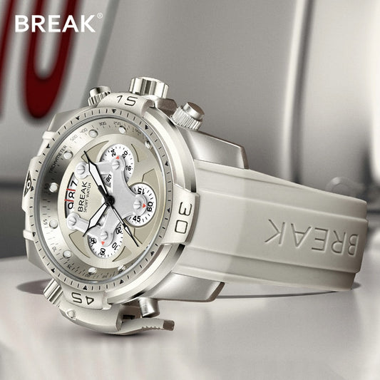 Montre homme luxe à quartz étanche,montre chronographe.
